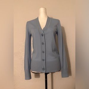 Tory Burch Simone Cardigan in Light Blue Wool Size S/P